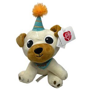 Birthday Pugs Plush Brown Cream Hat American Greetings 9" Stuffed Animal Toy